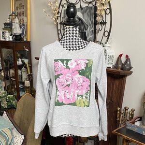 YOUNG ROMANTICS “NOT SO MUCH” Gray Floral Sweatshirt Size M